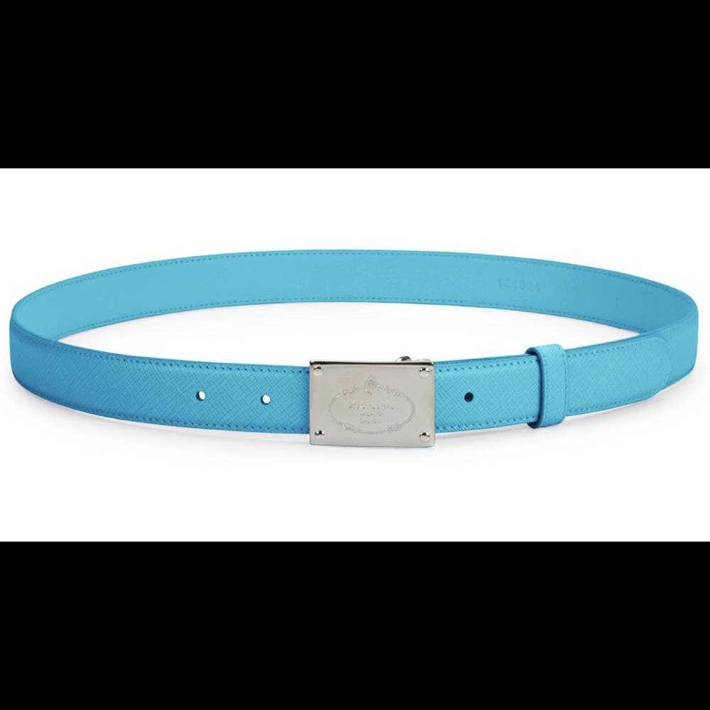 Prada Saffiano Logo Plaque Belt